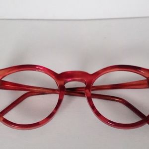Vintage Faux Tortoise Eyeglass Frame w Keyhole Nosebridge  NOS